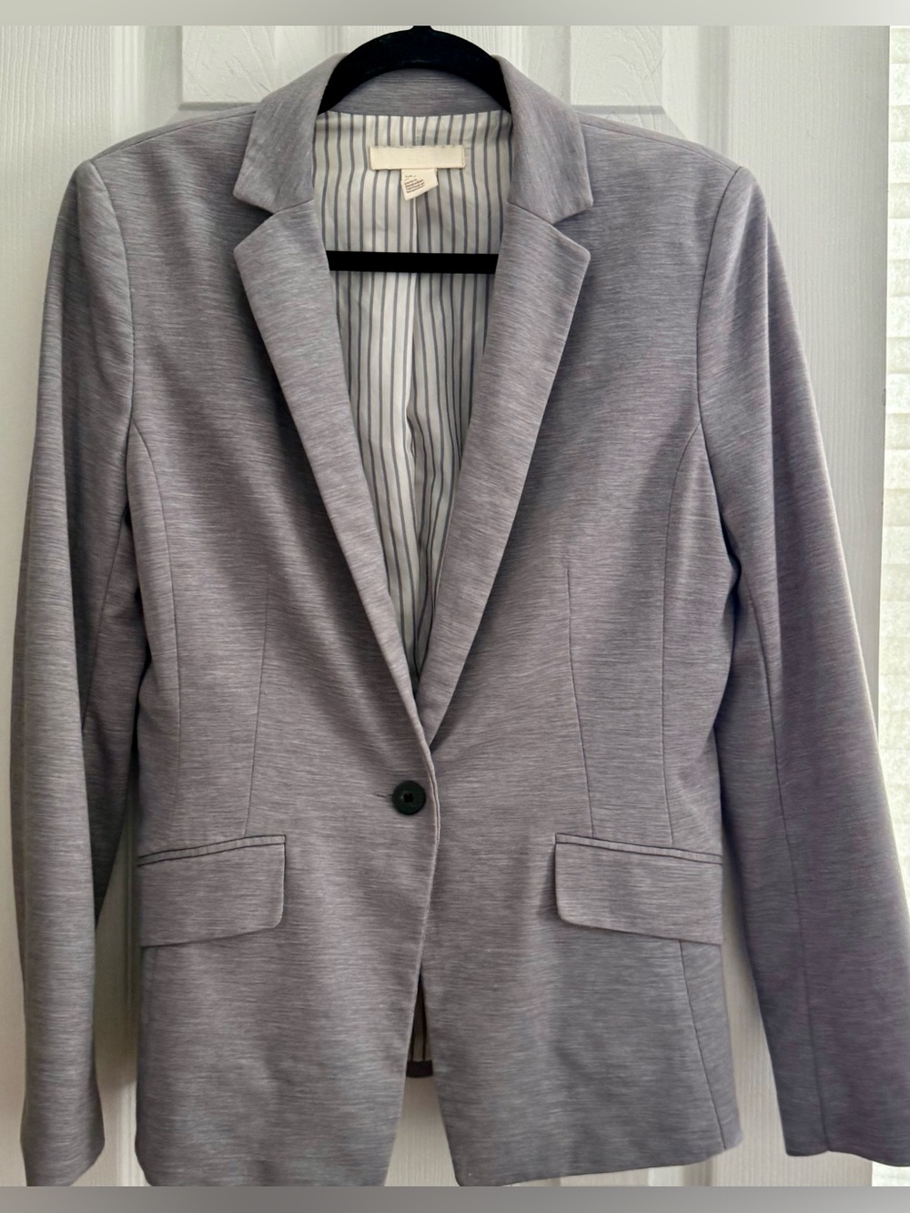 H&M Women's Single-Button Light Gray Blazer